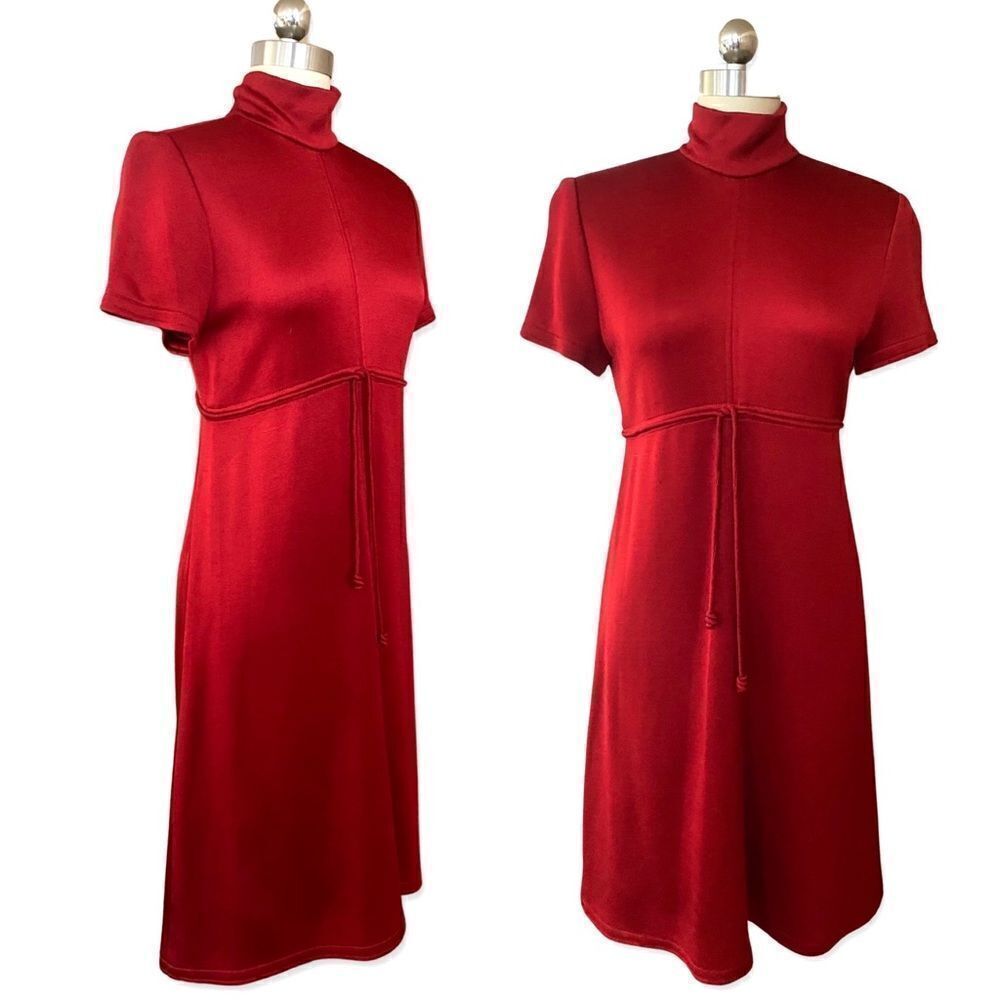 Chado Ralph Rucci red knit midi dress size 6